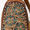 ADBG1481 American Darling Western Leather Sling Bag with Hand-Tooled Floral Carving Genuine Leather