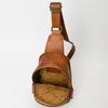ADBG1481 American Darling Western Leather Sling Bag with Hand-Tooled Floral Carving Genuine Leather