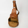 ADBG1481 American Darling Western Leather Sling Bag with Hand-Tooled Floral Carving Genuine Leather