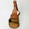 ADBG1481 American Darling Western Leather Sling Bag with Hand-Tooled Floral Carving Genuine Leather