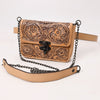 ADBGZ858 Tan Tooled Leather Convertible Belt Bag American Darling