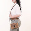 ADBGZ859 Tan Tooled Leather Crossbody Bag Western Floral Design | American Darling