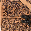 ADBGZ859 Tan Tooled Leather Crossbody Bag Western Floral Design | American Darling