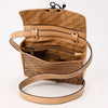 ADBGZ859 Tan Tooled Leather Crossbody Bag Western Floral Design | American Darling