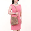 ADBGZ861 Vertical Tan Tooled Leather Crossbody Bag Western Floral | American Darling