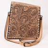 ADBGZ861 Vertical Tan Tooled Leather Crossbody Bag Western Floral | American Darling