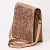 ADBGZ861 Vertical Tan Tooled Leather Crossbody Bag Western Floral | American Darling