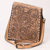 ADBGZ861 Vertical Tan Tooled Leather Crossbody Bag Western Floral | American Darling