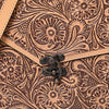 ADBGZ862 Structured Floral Tooled Leather Top Handle Tote Bag Tan Western Satchel | American Darling