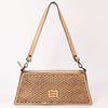 ADBGZ863 Tooled Leather Trapezoid Evening Bag Tan Western Floral Purse | American Darling