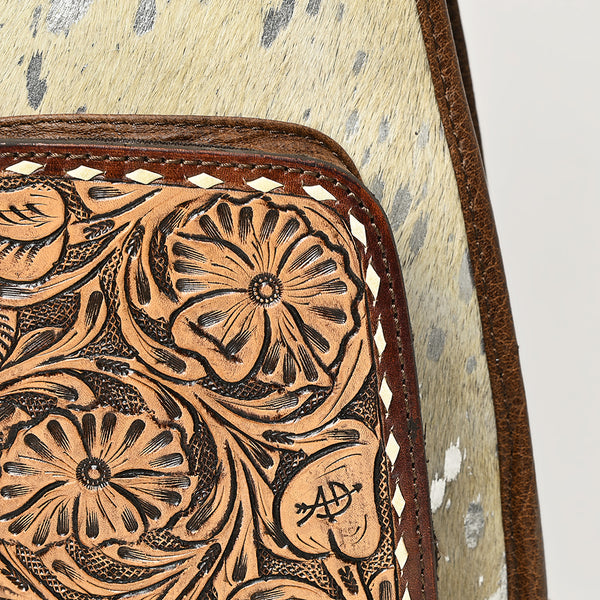 ADBG1146 American Darling Floral Hand Tooled Bag -Hair on Cowhide Sling