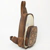 ADBG1146 American Darling Floral Hand Tooled Bag -Hair on Cowhide Sling