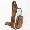 ADBG1146 American Darling Floral Hand Tooled Bag -Hair on Cowhide Sling
