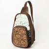 ADBG1146 American Darling Floral Hand Tooled Bag -Hair on Cowhide Sling