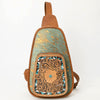ADBG1146 American Darling Floral Hand Tooled Bag -Hair on Cowhide Sling