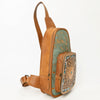 ADBG1146 American Darling Floral Hand Tooled Bag -Hair on Cowhide Sling