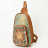 ADBG1146 American Darling Floral Hand Tooled Bag -Hair on Cowhide Sling