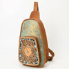 ADBG1146 American Darling Floral Hand Tooled Bag -Hair on Cowhide Sling