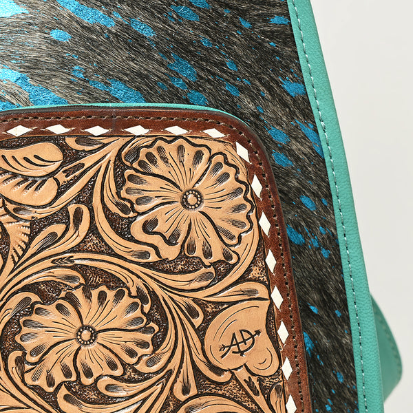 ADBG1146 American Darling Floral Hand Tooled Bag -Hair on Cowhide Sling