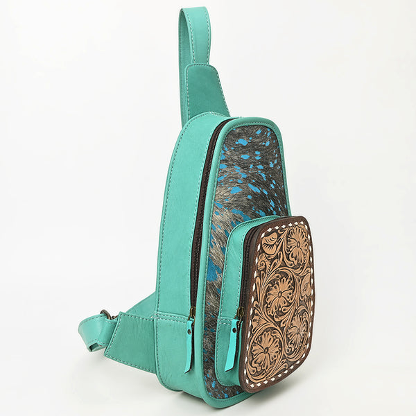 ADBG1146 American Darling Floral Hand Tooled Bag -Hair on Cowhide Sling