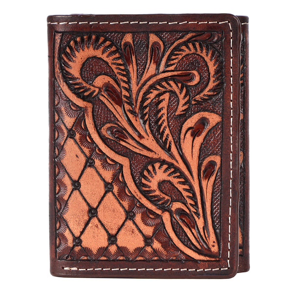 BEBGM169-Western Leather Trifold Wallet