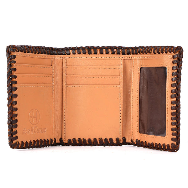 BEBGM176-Western Leather Trifold Wallet