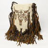 ADBGM416 Engraved Designed Hair-On Fringe Messenger Bag with Braided Trim - American Darling