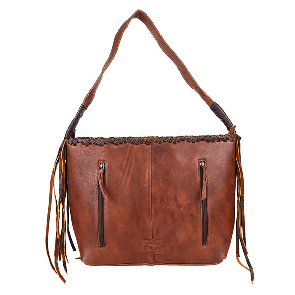 ADBGM422 Thunderbird Leather Hobo Bag with Fringe & Concho Accents - American Darling