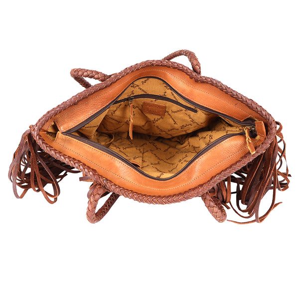 ADBGM422 Thunderbird Leather Hobo Bag with Fringe & Concho Accents - American Darling