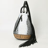 ADBG1482 American Darling Crocodile Embossed Sling Bag | Hand-Tooled Leather Fringe Bag