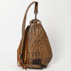 ADBG1482 American Darling Crocodile Embossed Sling Bag | Hand-Tooled Leather Fringe Bag