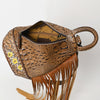 ADBG1482 American Darling Crocodile Embossed Sling Bag | Hand-Tooled Leather Fringe Bag