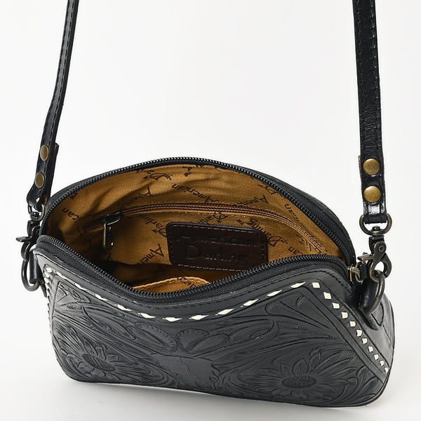 ADBG769 American Darling Hand Tooled Western Leather Crossbody - Floral Carved Full Grain Leather