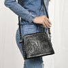 ADBG769 American Darling Hand Tooled Western Leather Crossbody - Floral Carved Full Grain Leather
