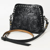 ADBG769 American Darling Hand Tooled Western Leather Crossbody - Floral Carved Full Grain Leather
