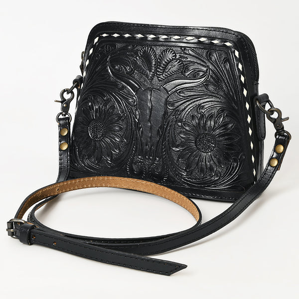 ADBG769 American Darling Hand Tooled Western Leather Crossbody - Floral Carved Full Grain Leather