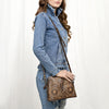 ADBG769 American Darling Hand Tooled Western Leather Crossbody - Floral Carved Full Grain Leather