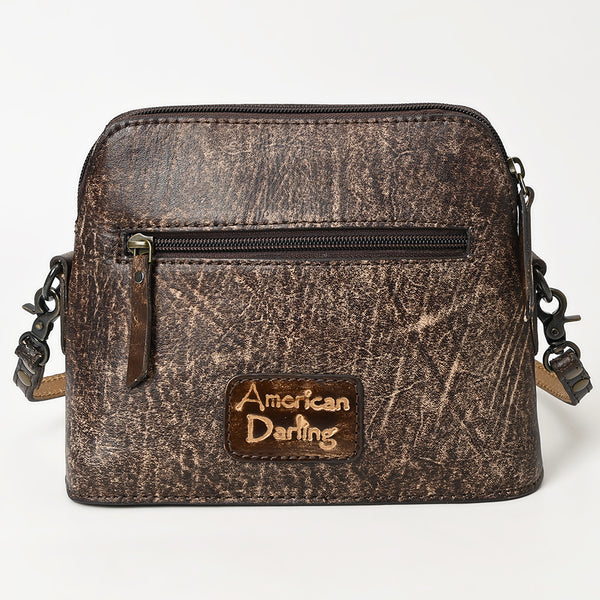 ADBG769 American Darling Hand Tooled Western Leather Crossbody - Floral Carved Full Grain Leather
