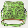 ADBG769 American Darling Hand Tooled Western Leather Crossbody - Floral Carved Full Grain Leather
