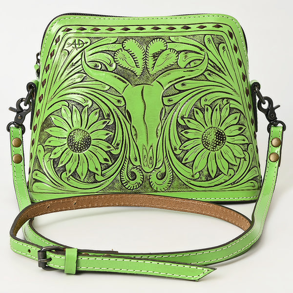 ADBG769 American Darling Hand Tooled Western Leather Crossbody - Floral Carved Full Grain Leather
