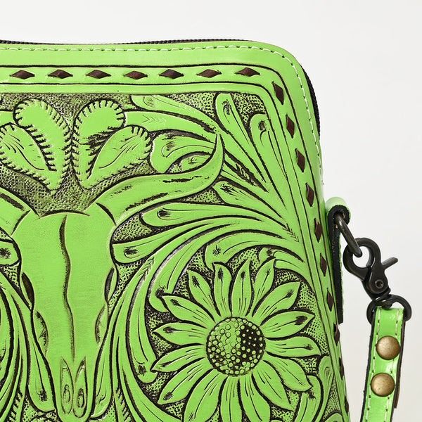 ADBG769 American Darling Hand Tooled Western Leather Crossbody - Floral Carved Full Grain Leather