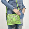 ADBG769 American Darling Hand Tooled Western Leather Crossbody - Floral Carved Full Grain Leather