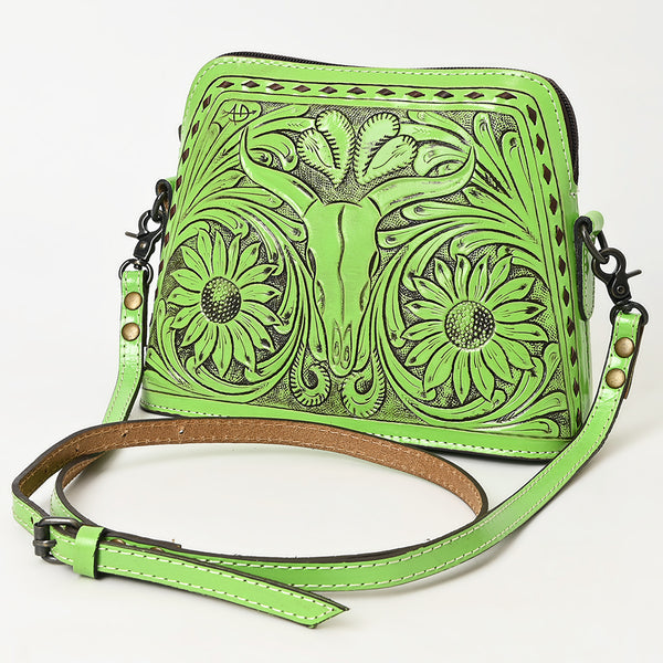 ADBG769 American Darling Hand Tooled Western Leather Crossbody - Floral Carved Full Grain Leather