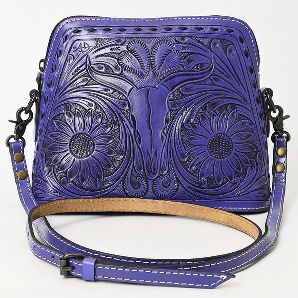 ADBG769 American Darling Hand Tooled Western Leather Crossbody - Floral Carved Full Grain Leather