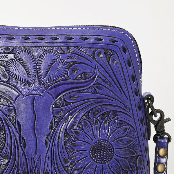 ADBG769 American Darling Hand Tooled Western Leather Crossbody - Floral Carved Full Grain Leather