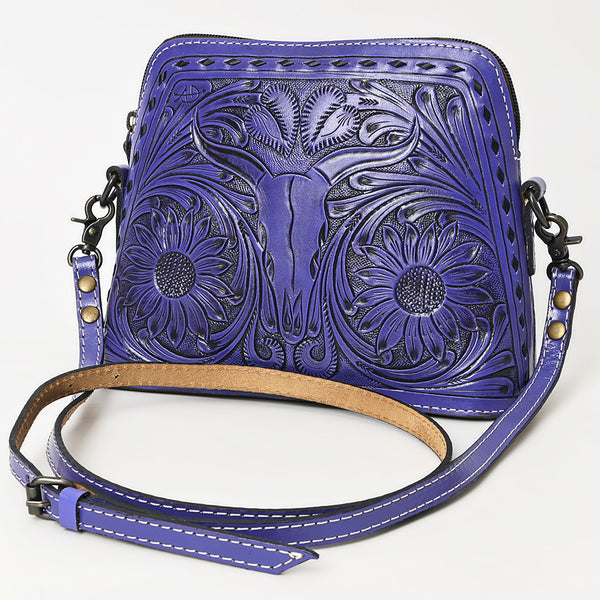 ADBG769 American Darling Hand Tooled Western Leather Crossbody - Floral Carved Full Grain Leather