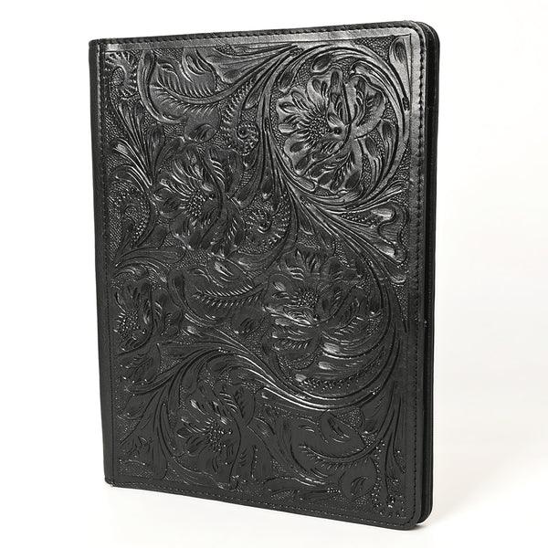 ADBG1232 American Darling Western Hand-Tooled Leather Portfolio Bag - Floral Carved Genuine Leather Case