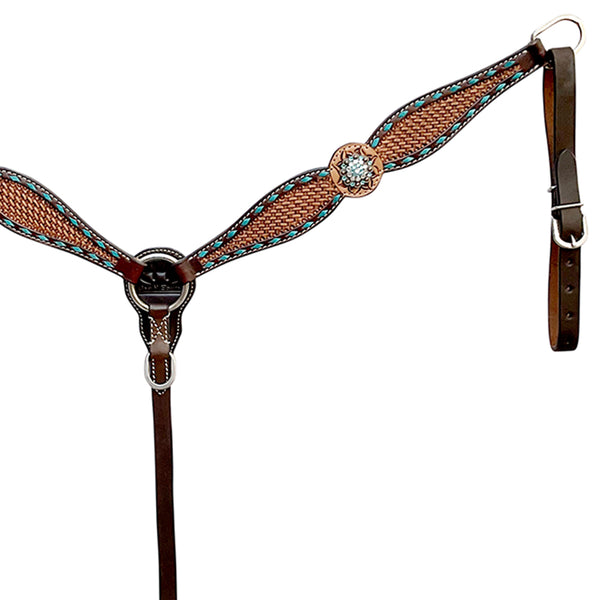 BER437-Western Leather Breast Collar