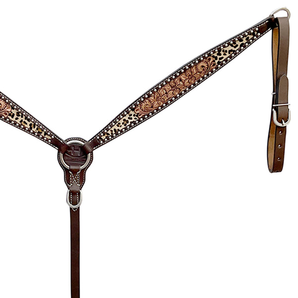 BER444-Western Leather Breast Collar