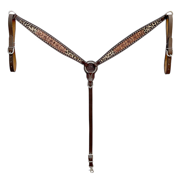 BER444-Western Leather Breast Collar